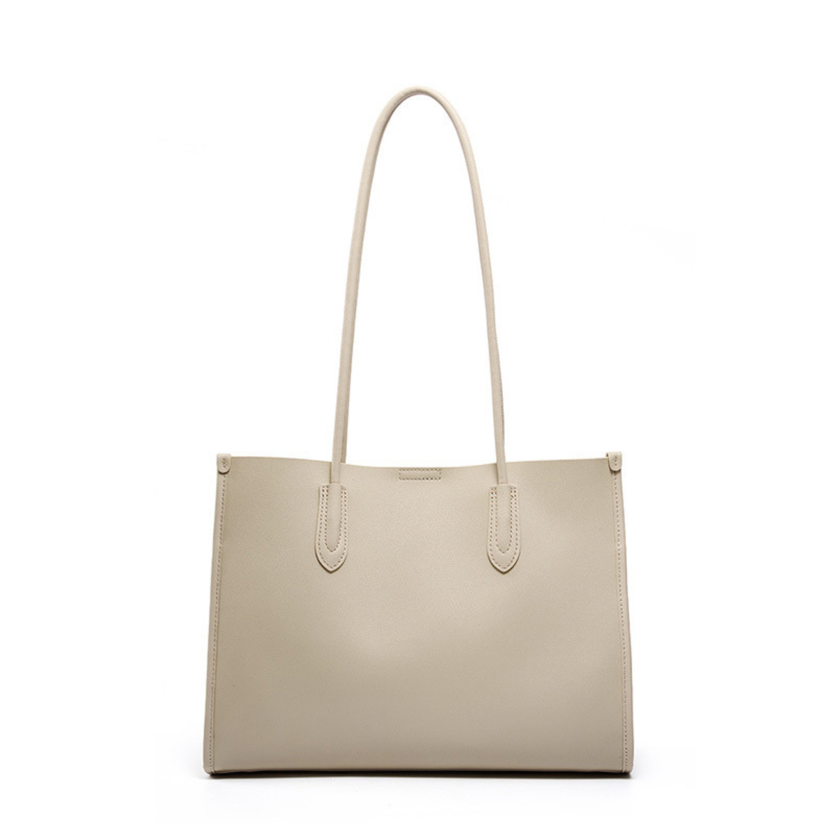 Oat leather tote bag with long handles