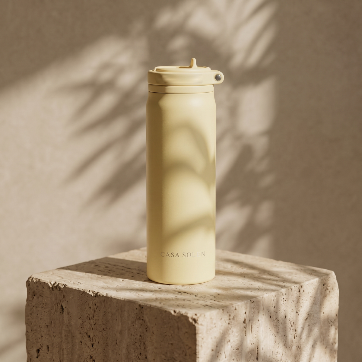 Butter yellow insulated stainless steel drink bottle